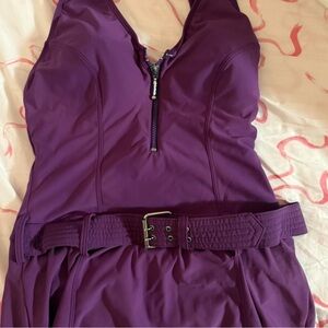 Vintage Purple Halter Dress with Belt